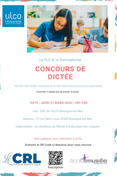 Affiche concours dictée semaine de la francophonie